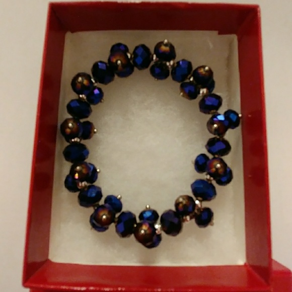 Navy Metallic Crystal Bracelet - Picture 7 of 8
